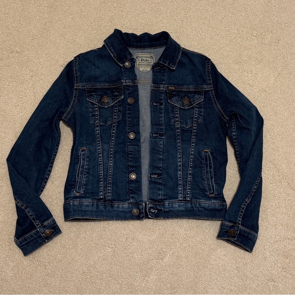 Polo Ralph Lauren girl’s denim jacket, size 12, dark blue